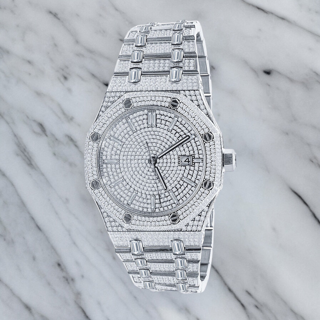 Iced Micro Pave Baguette AP Style Watch