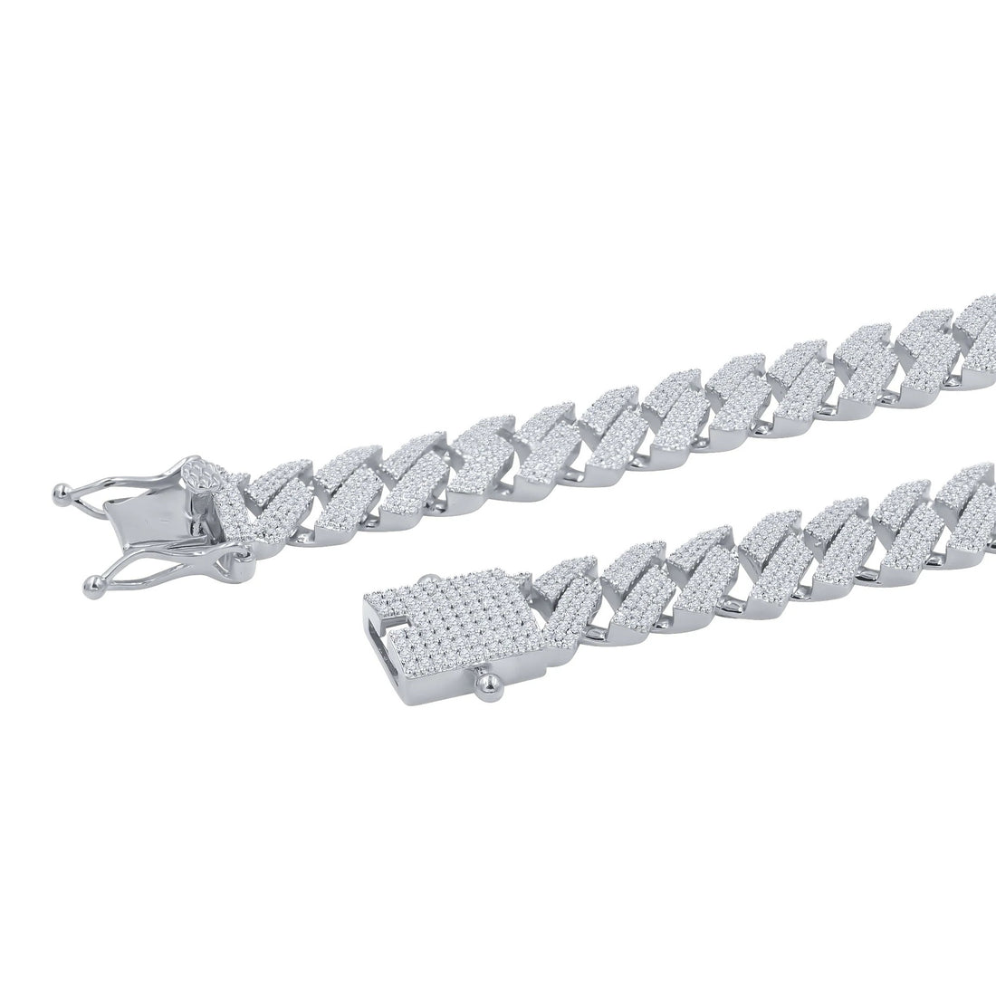 12mm .925 Sharp Lynk Chain - White Gold