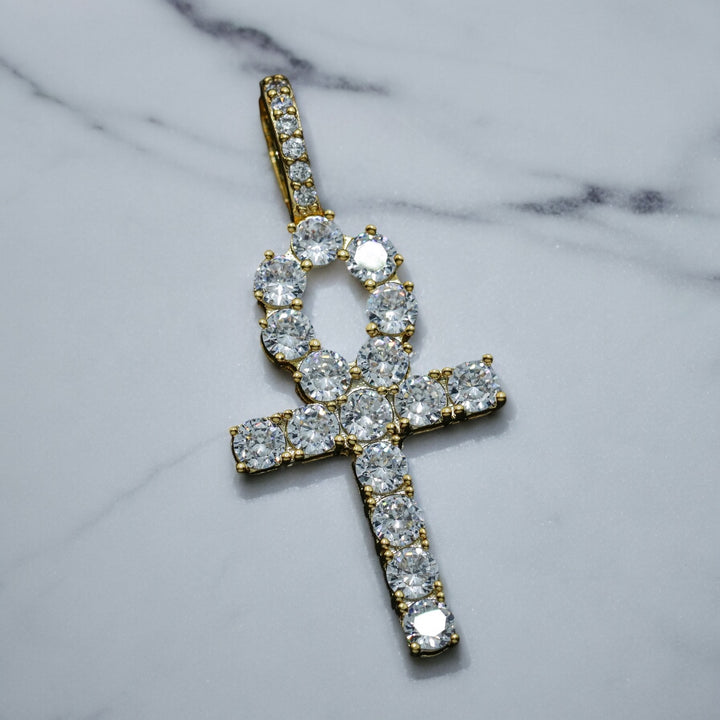 Iced Ankh Cross Pendant