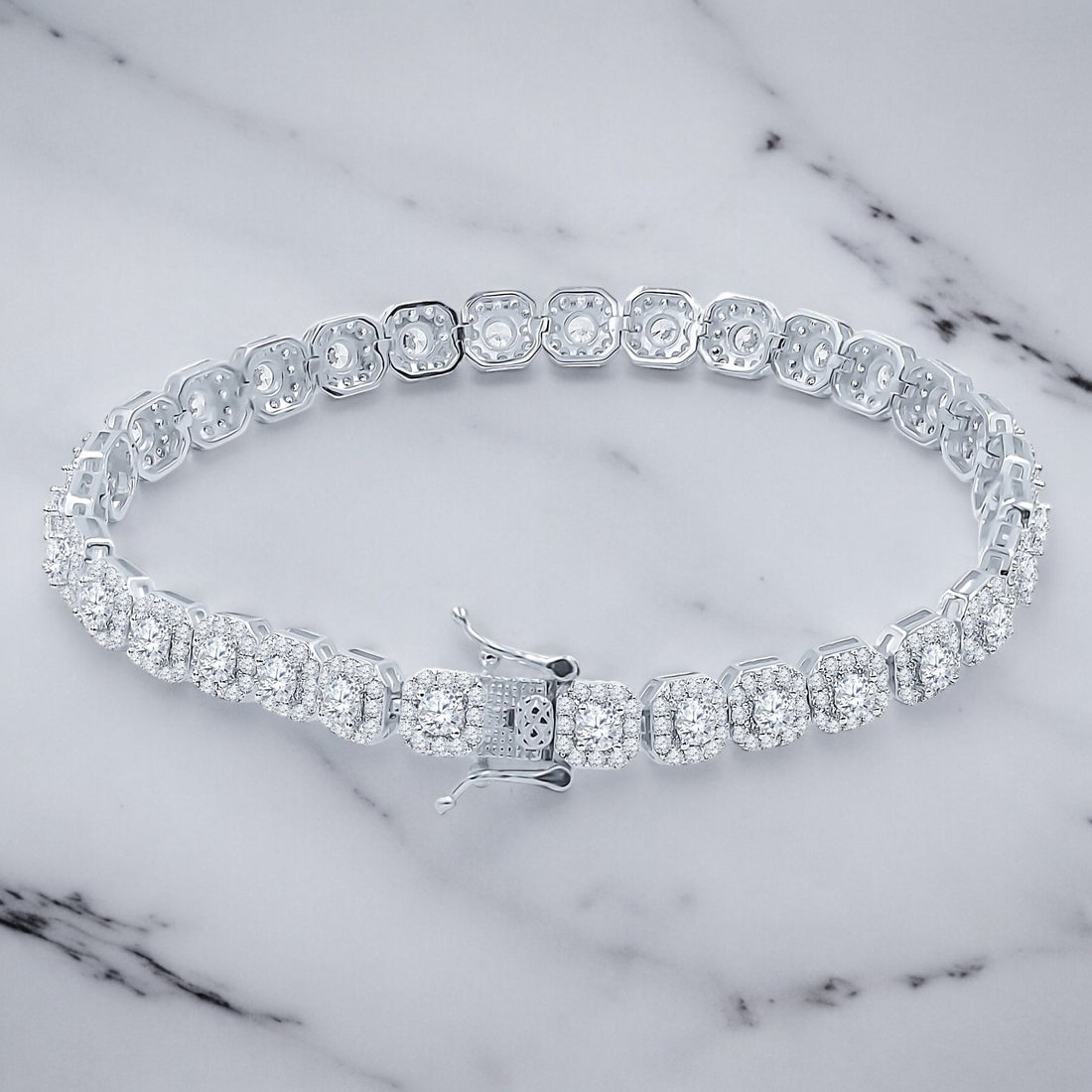 6mm Cube .925 Tennis Bracelet