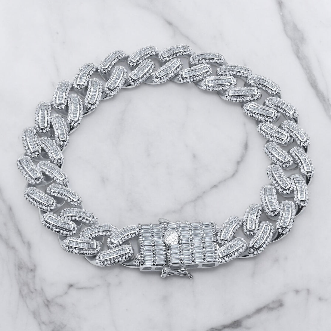 8mm .925 Iced Baguette Bracelet