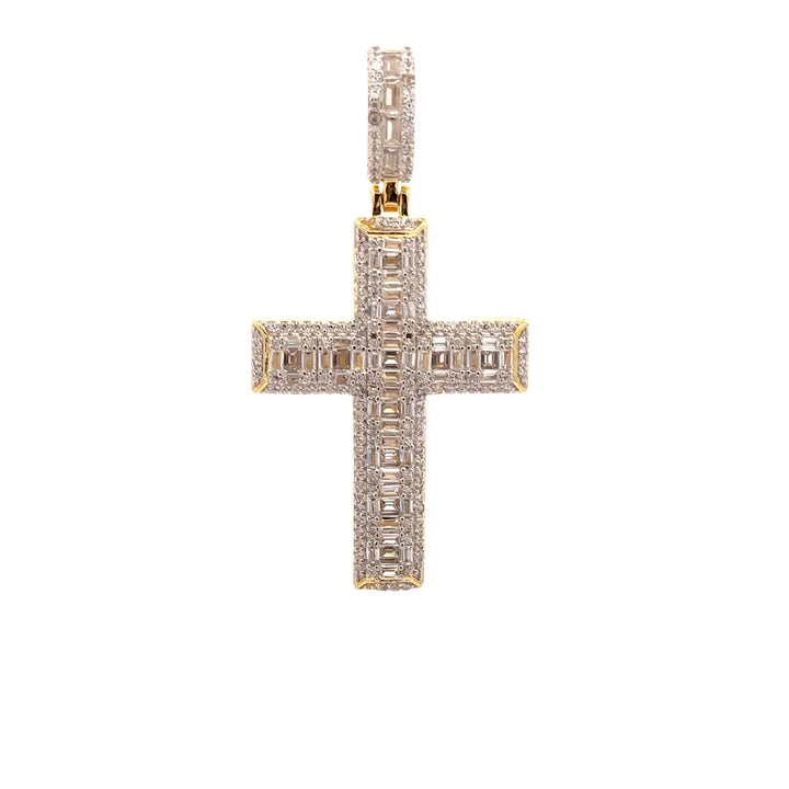 Iced Baguette Cross Pendant